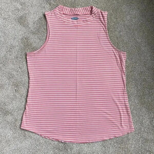 Old Navy Pink and White Striped Halter Sleeveless Tank Top Size S